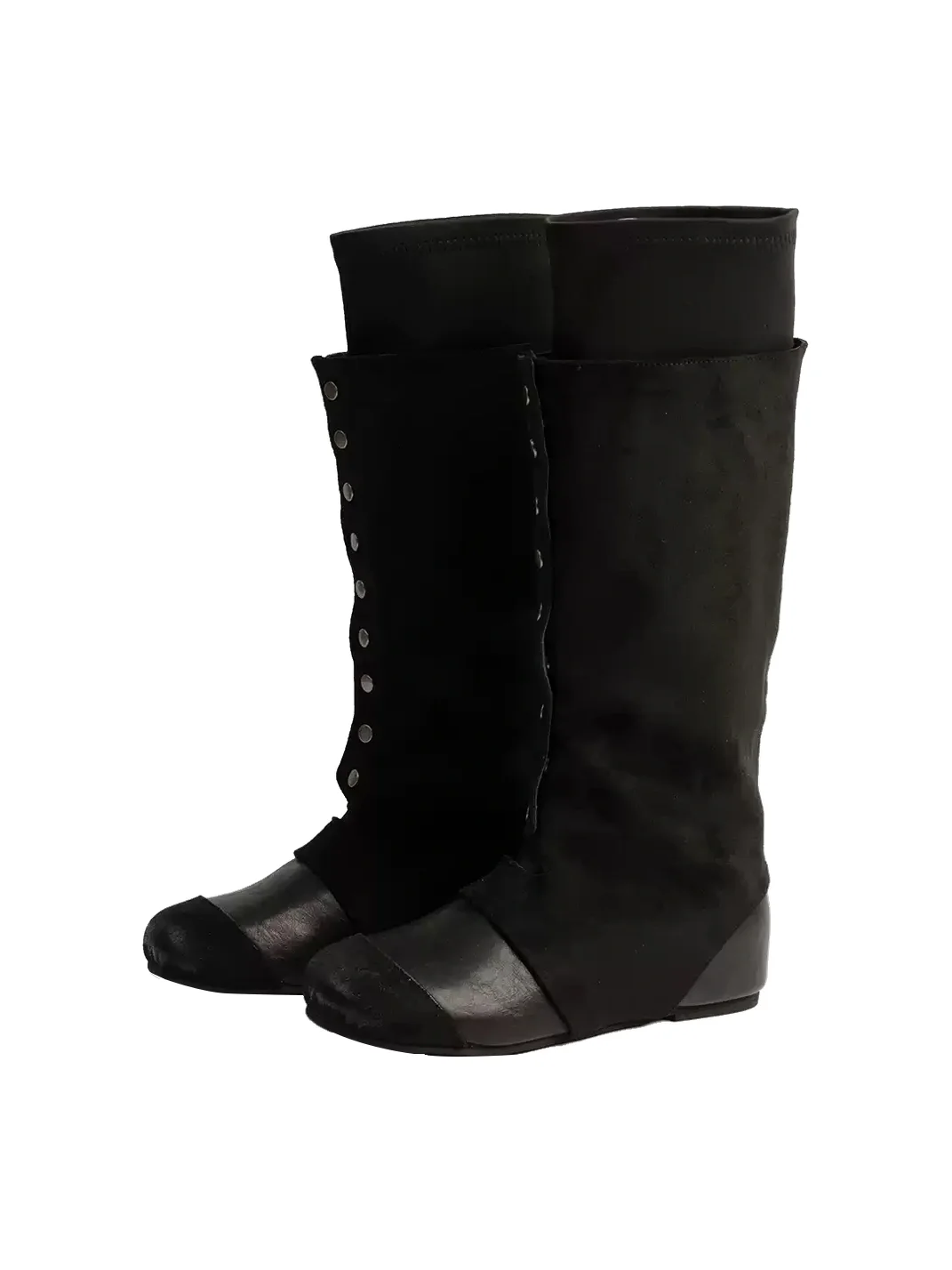 ZHUDAGE | Retro Patchwork Tall Sock Boots