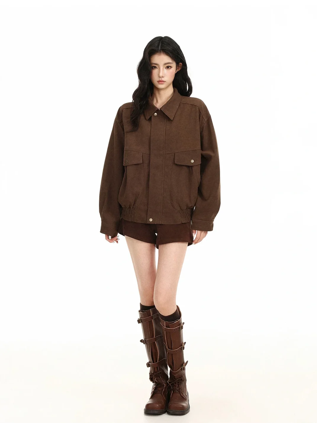BIGGOLD | Loose Faux Suede Workwear Jacket