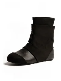 ZHUDAGE | Retro Patchwork Tall Sock Boots