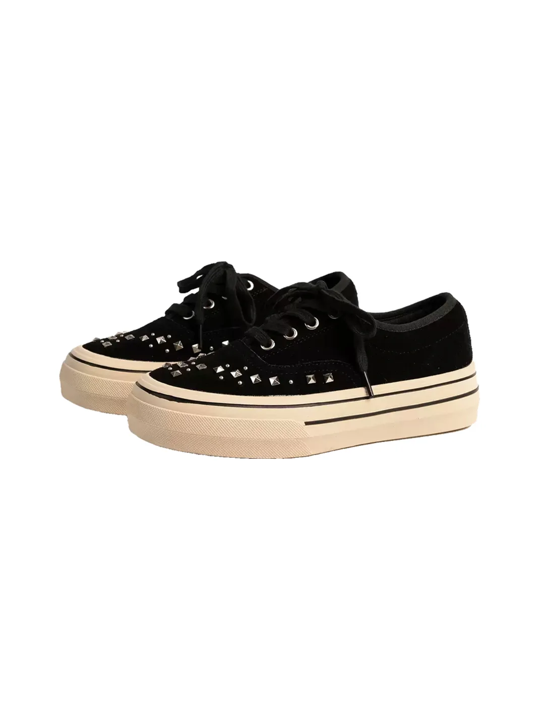 ZHUDAGE | Platform Leopard Print Studded Skate Shoes