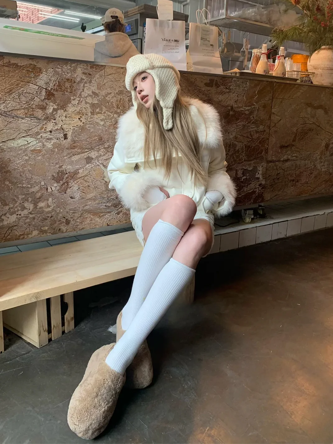 UnicornBlood | Sheepskin Wool Round Toe Platform Slippers
