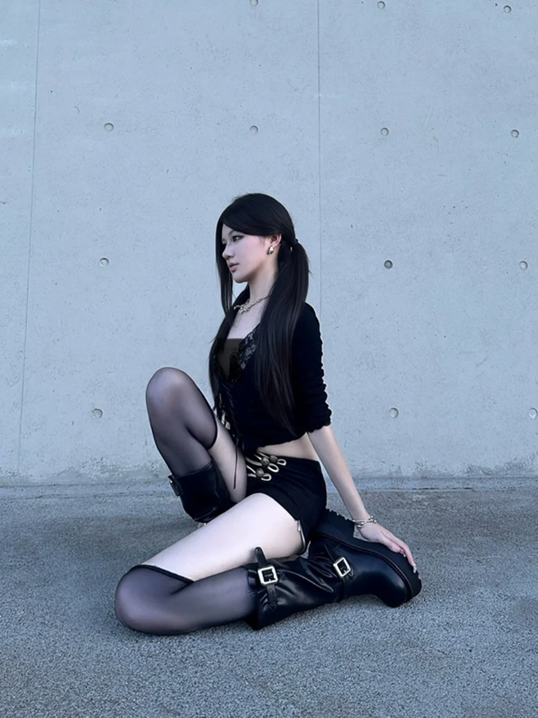 Colorful Bridge | Leather Mid-Calf Platform Engineer Boots