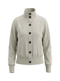 BIGGOLD | Cropped Stand Collar Button Jacket