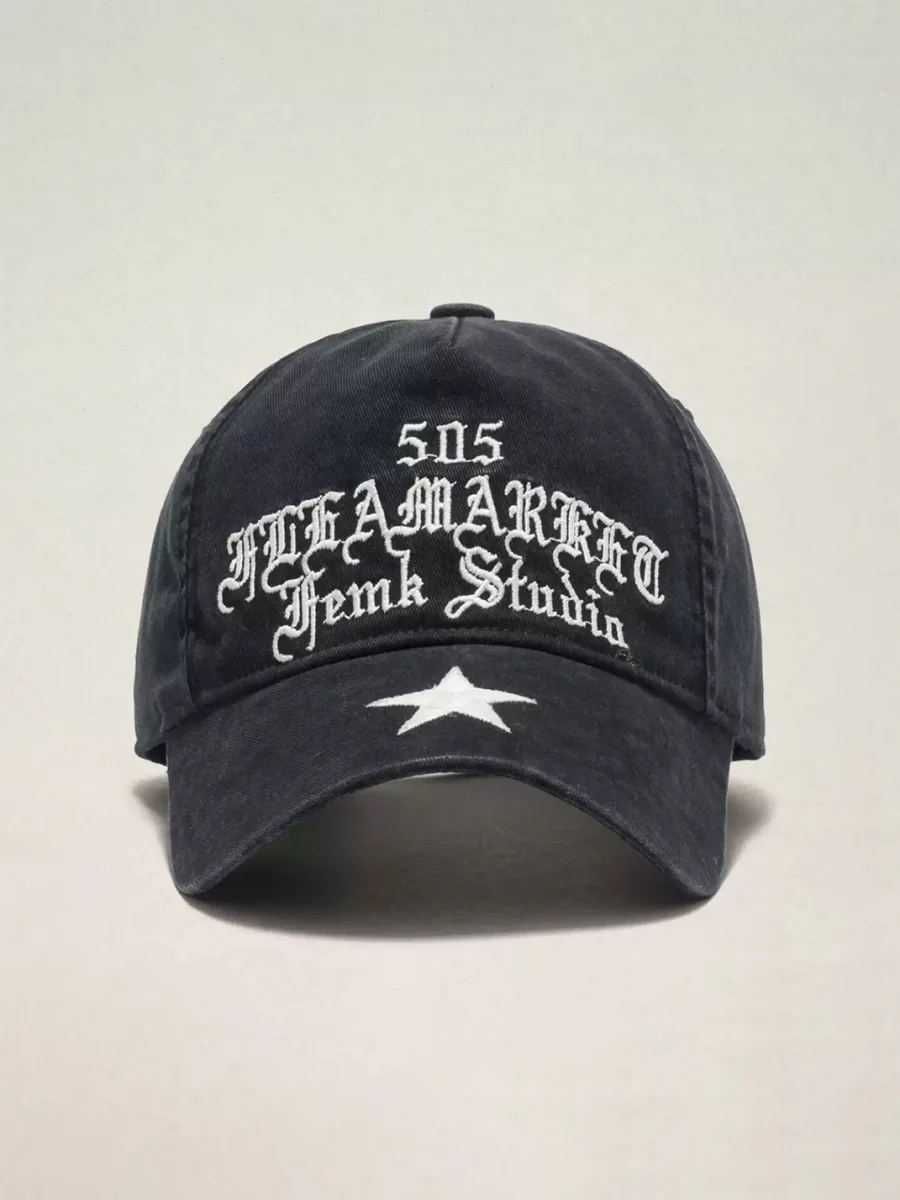 Fleamarket hat shop | Vintage Washed Star Embroidered Adjustable Baseball Cap - 3