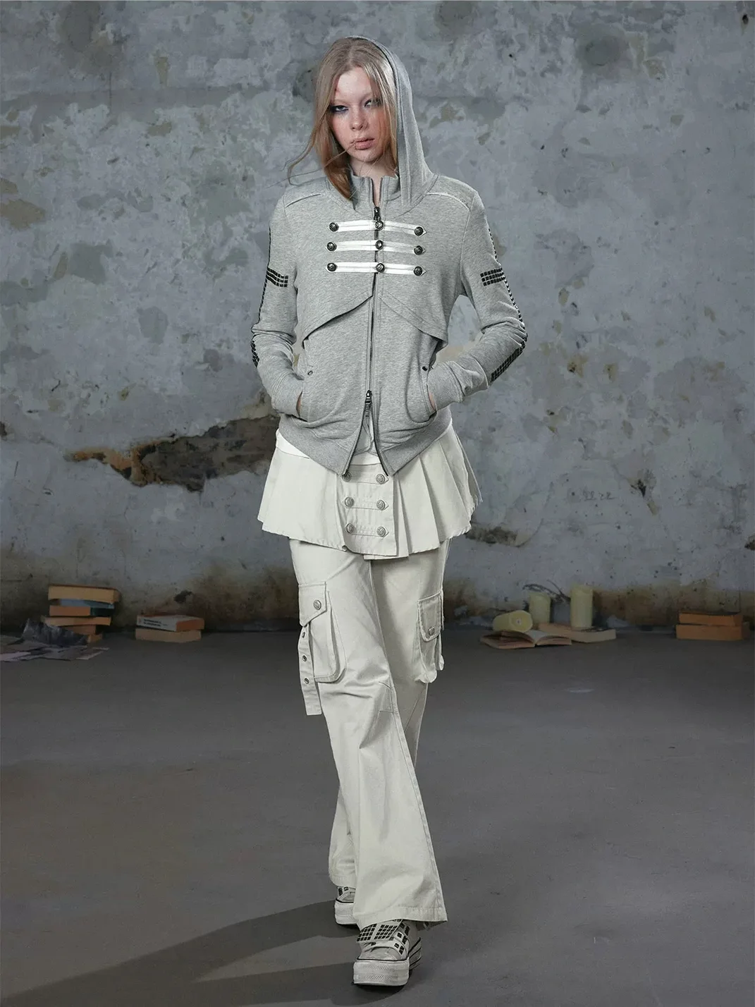 Cest Nous | Punk Studded Napoleon Zip Hoodie