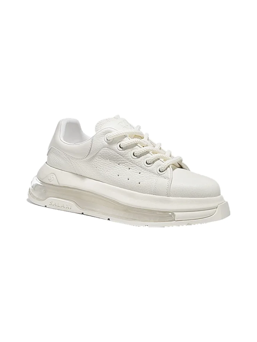 SALAXI | White Platform Air-Cushioned Sneakers - 2