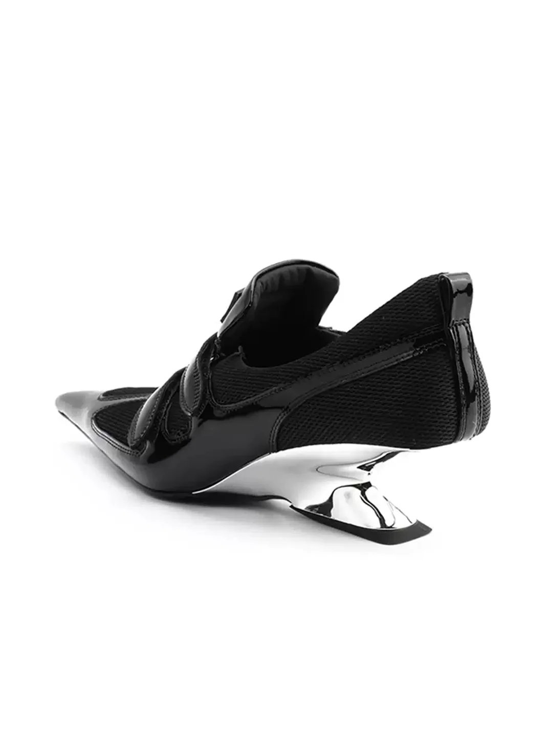 Colorful Bridge | Pointed Wedge Heels with Mesh and Patent Leather