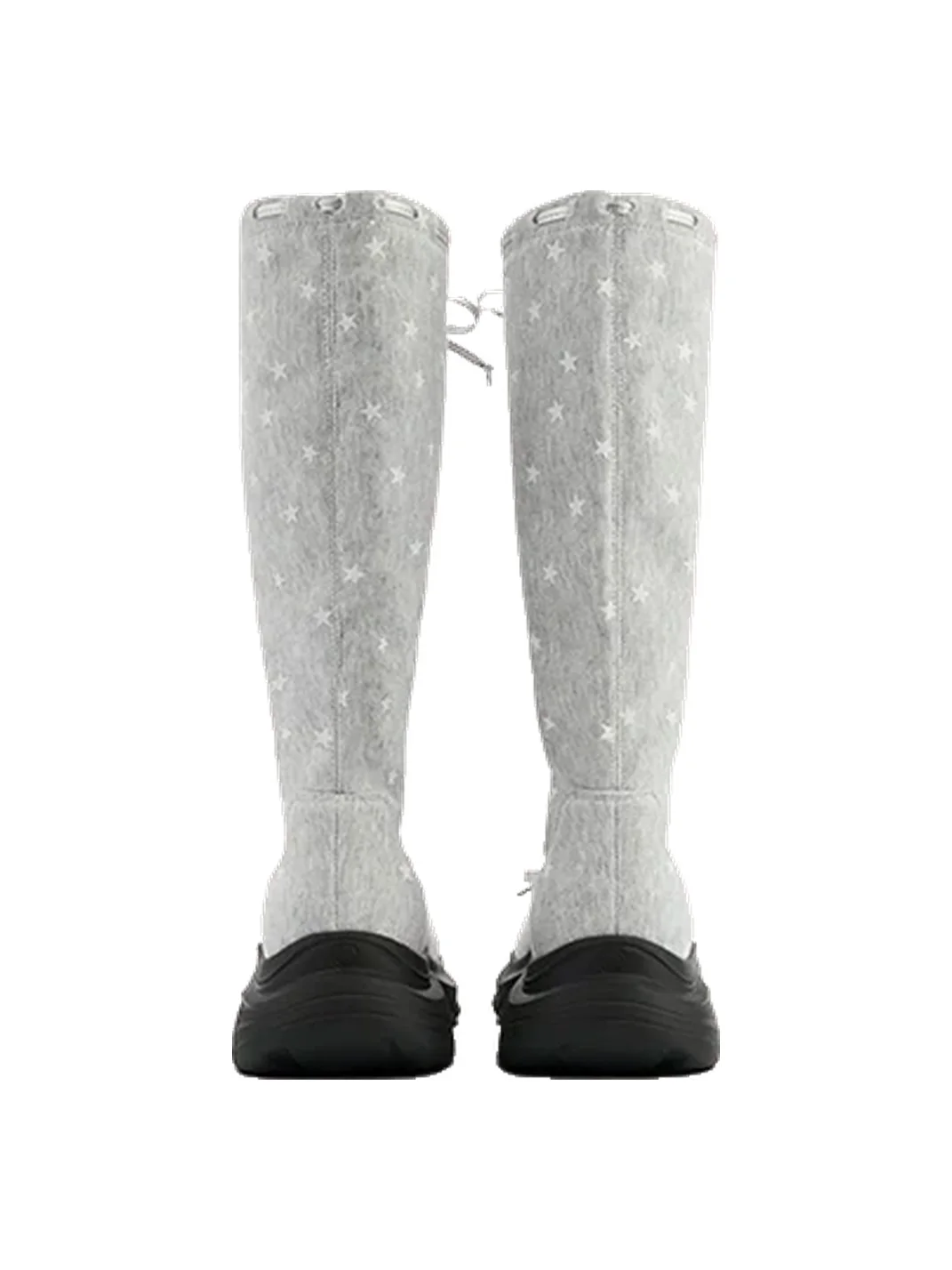 SMILEY | Star Print Bow Platform Tall Boots