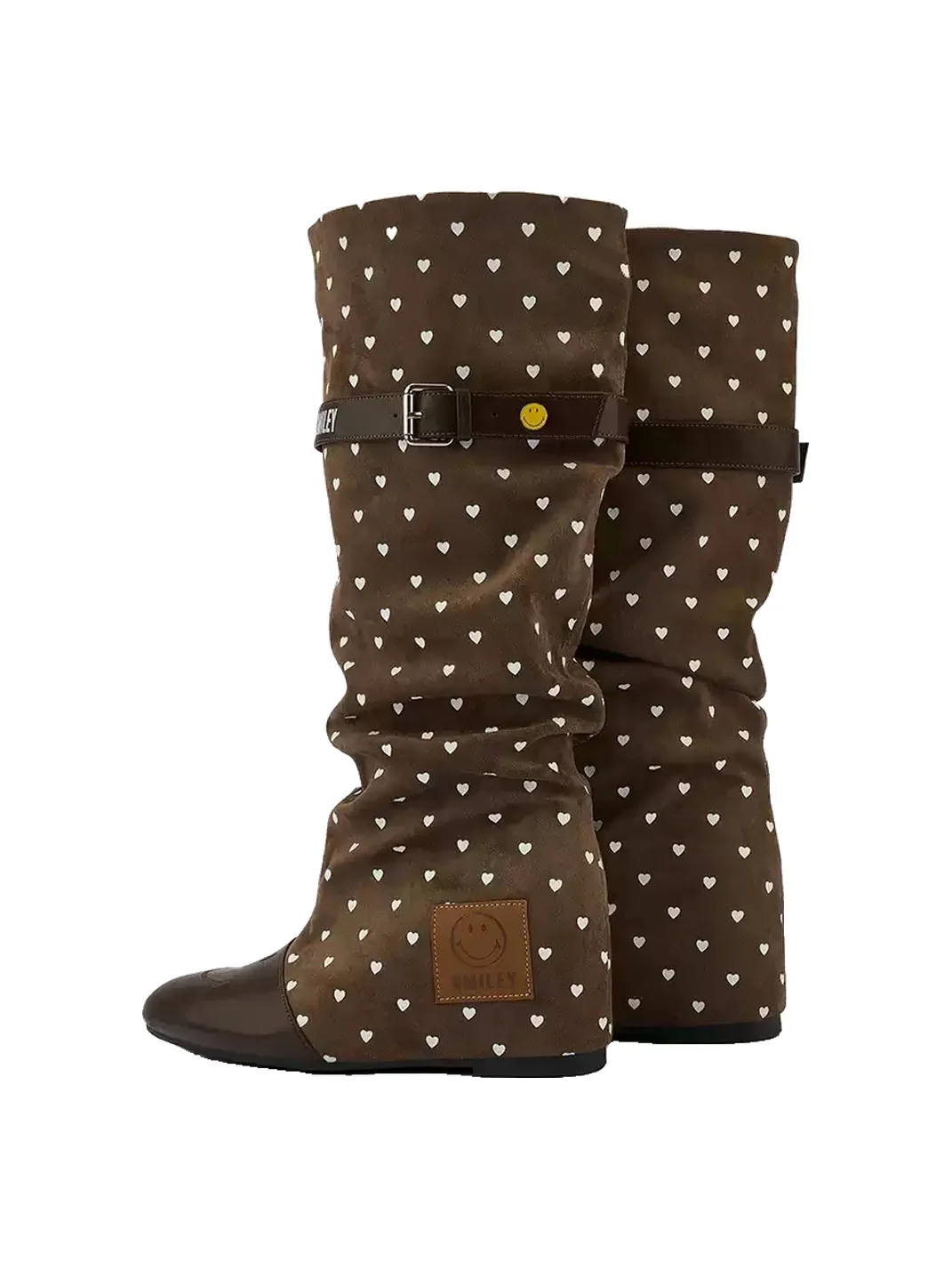 SMILEY | Pointed-Toe Slouchy Buckle Tall Boots