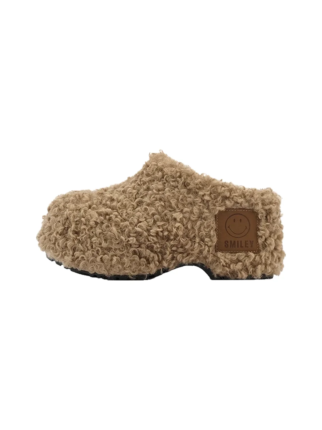 SMILEY | Curly Plush Closed-Toe Slip-On Slippers
