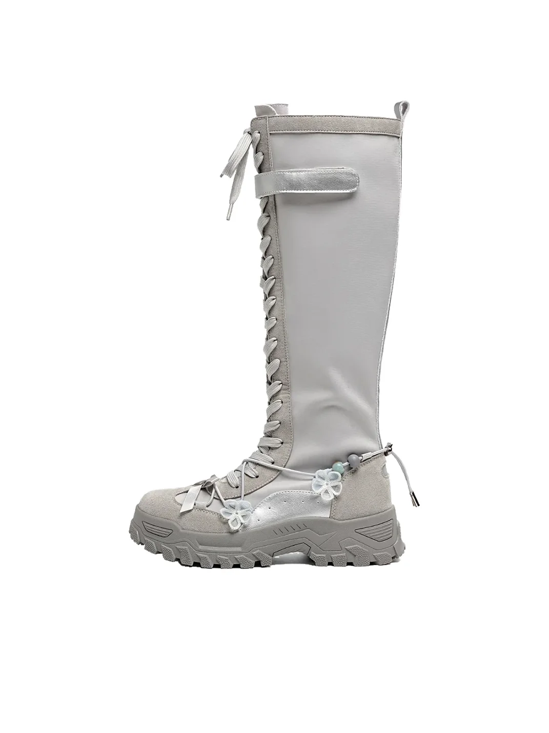 EBLAN | Platform Lace-Up Knee-High Boots