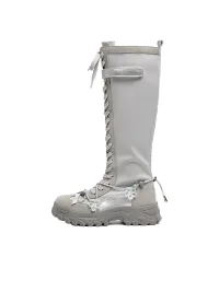 EBLAN | Platform Lace-Up Knee-High Boots