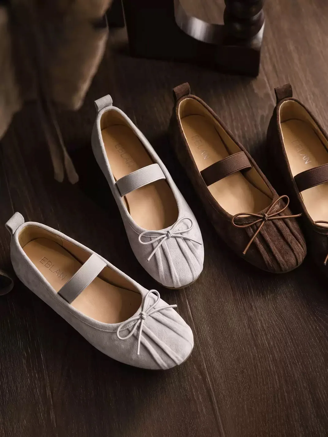 EBLAN | Bow Strap Mary Jane Ballet Flats