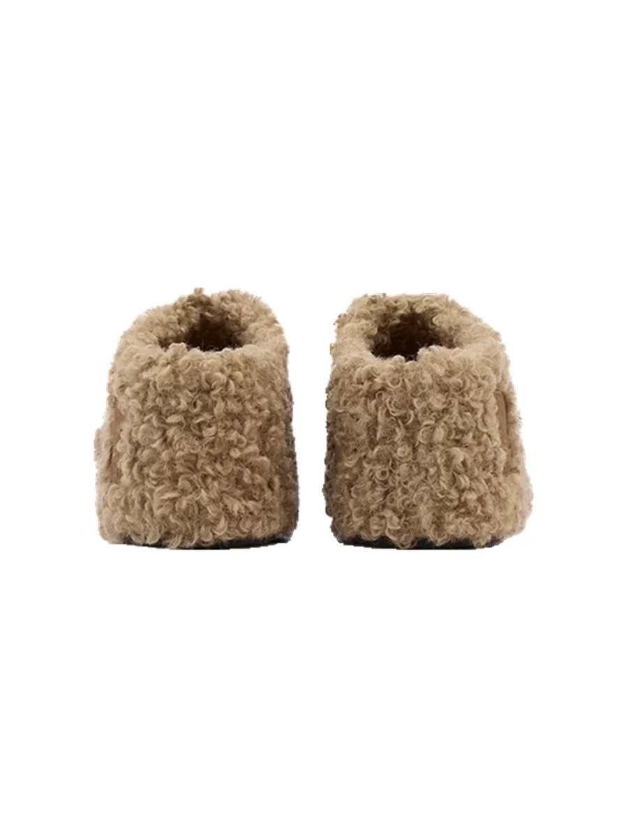 SMILEY | Curly Plush Closed-Toe Slip-On Slippers - 3