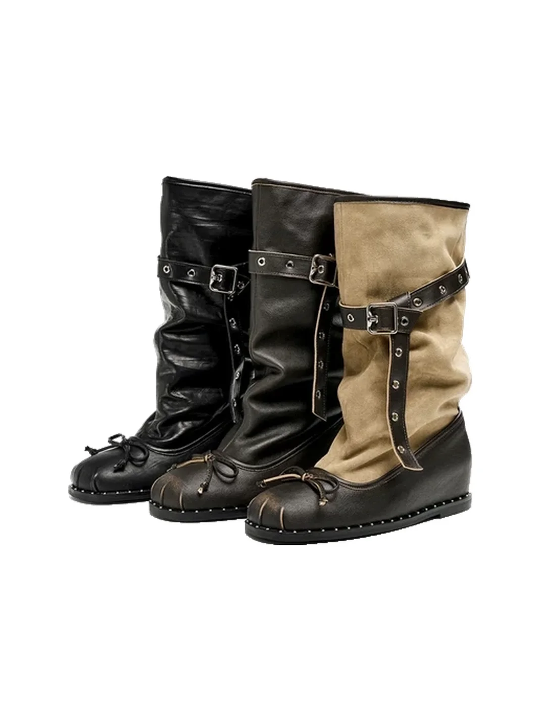 EBLAN | Retro Slouchy Ballet-Style Western Boots