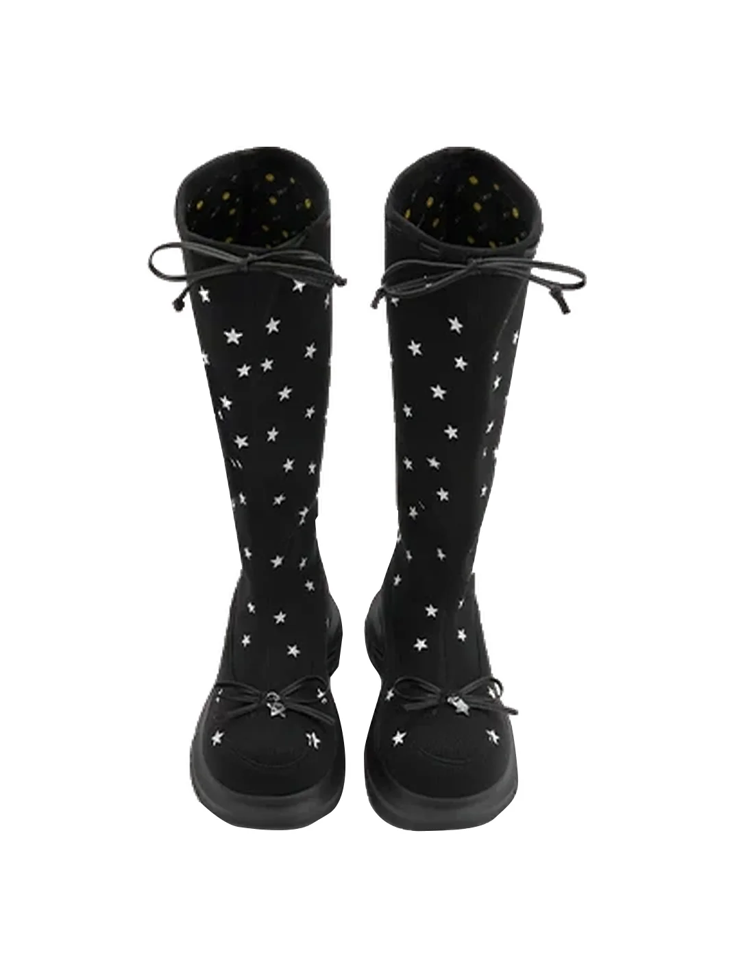 SMILEY | Star Print Bow Platform Tall Boots