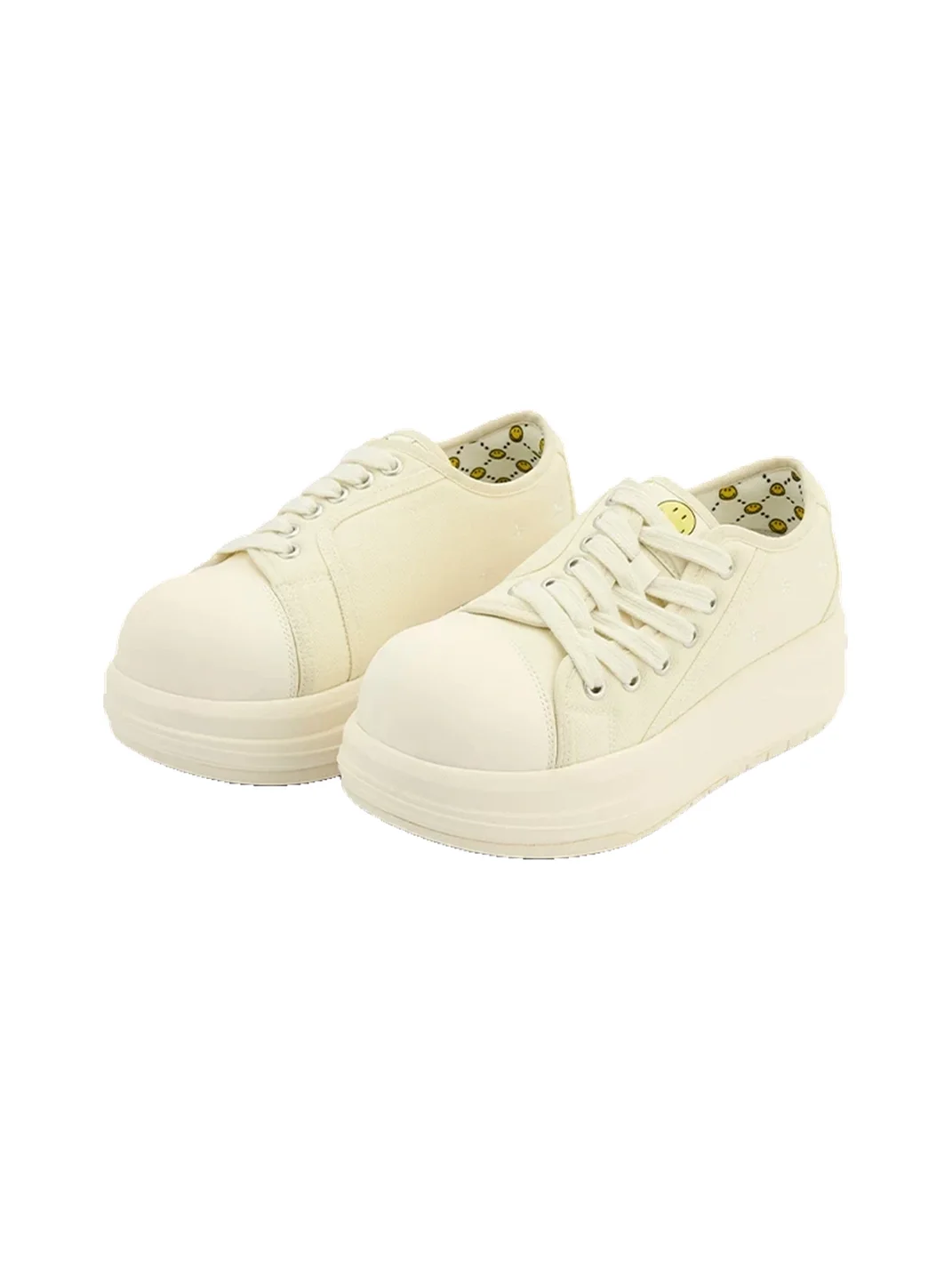 SMILEY | Leopard Print Chunky Low-Top Canvas Sneakers