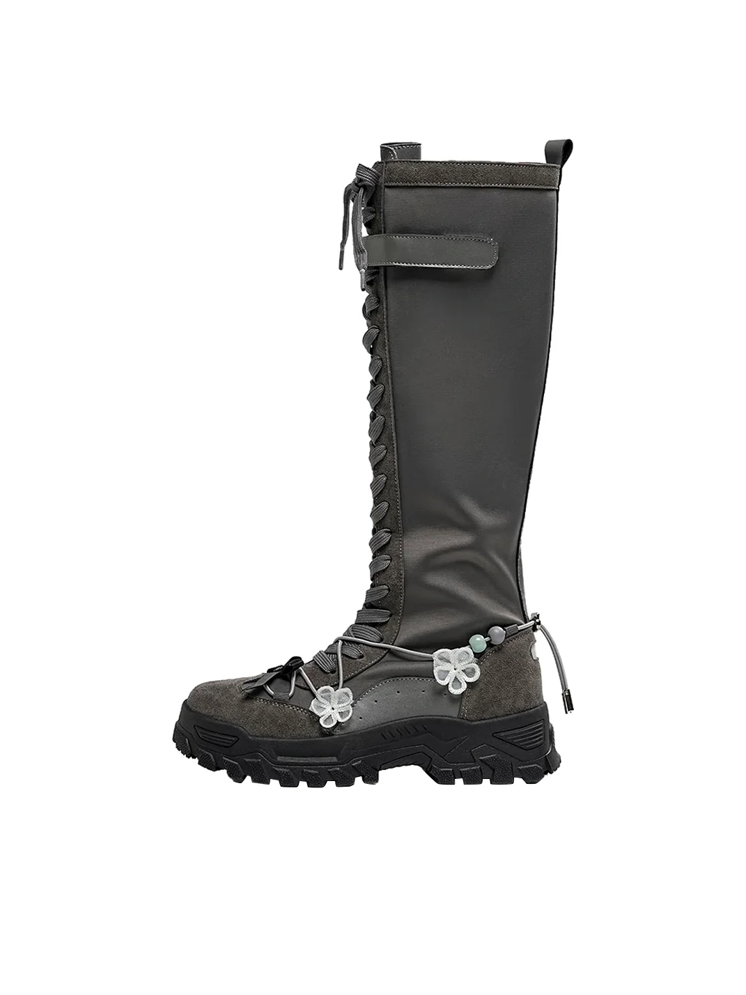 EBLAN | Platform Lace-Up Knee-High Boots