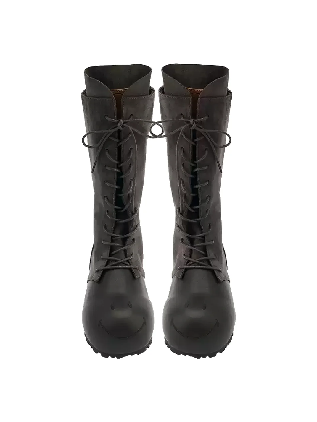 SMILEY | Round Toe Lace-Up Tall Boots