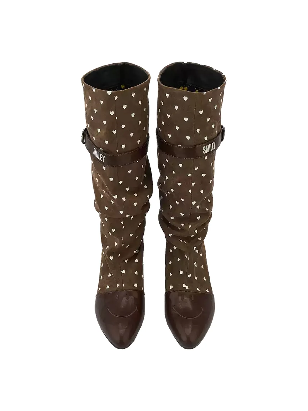 SMILEY | Pointed-Toe Slouchy Buckle Tall Boots