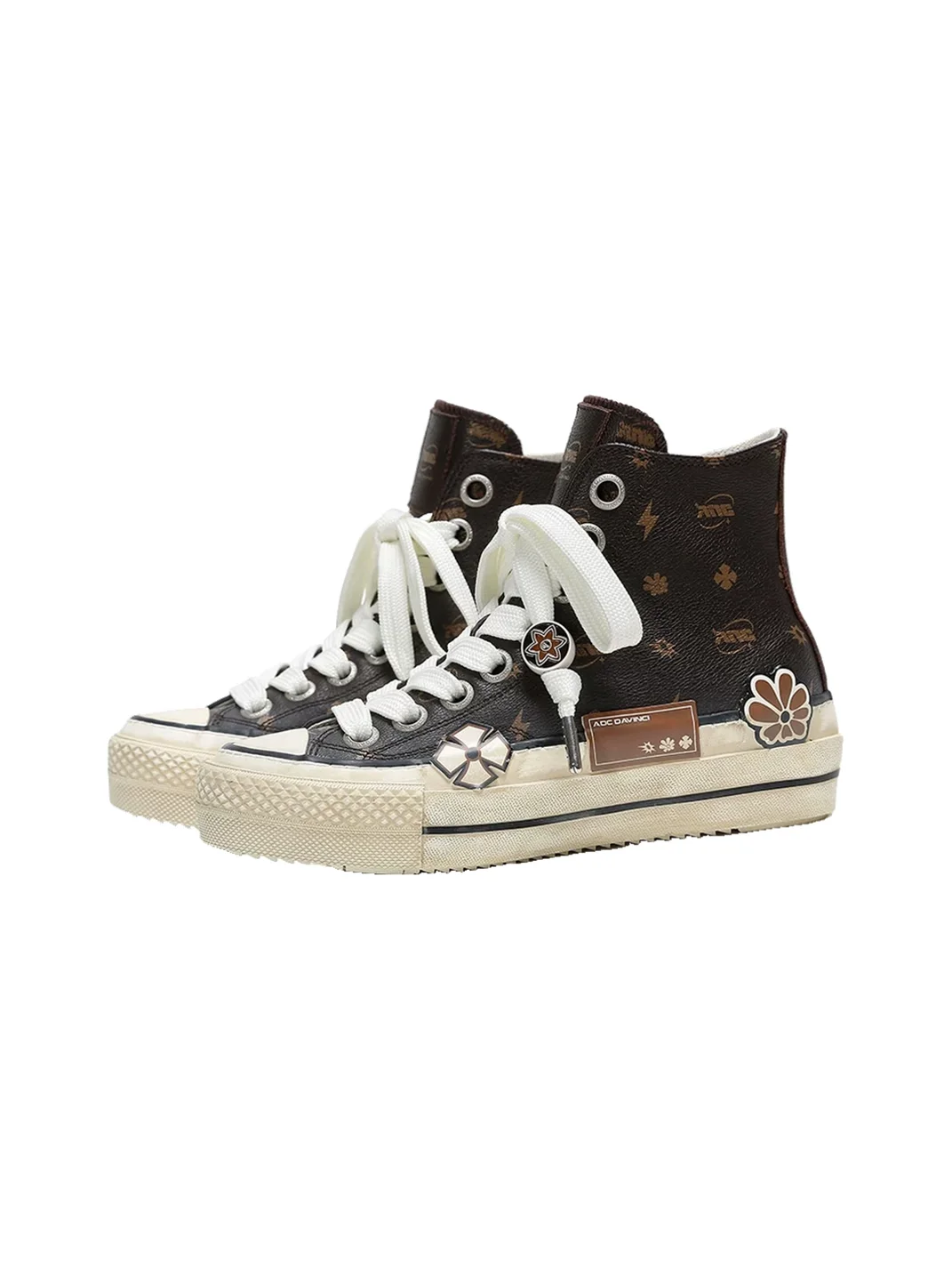 ADC | Vintage Floral Pattern Platform High-Top Sneakers