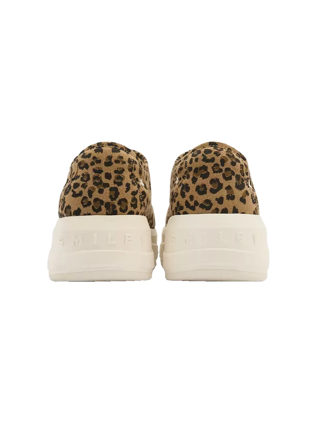 SMILEY | Leopard Print Chunky Low-Top Canvas Sneakers