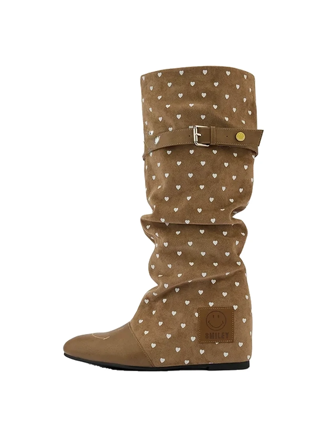 SMILEY | Pointed-Toe Slouchy Buckle Tall Boots