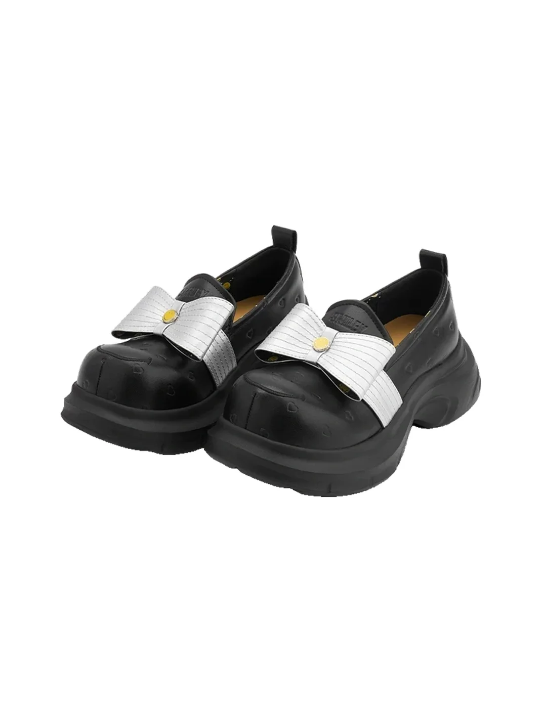 SMILEY | Bow Heart-Embossed Platform Derby Shoes