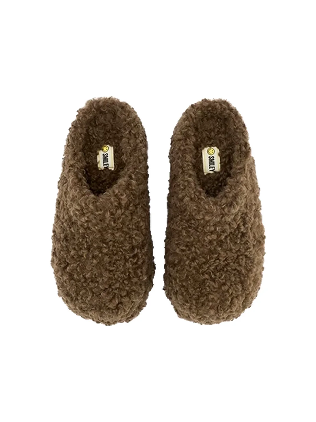 SMILEY | Curly Plush Closed-Toe Slip-On Slippers