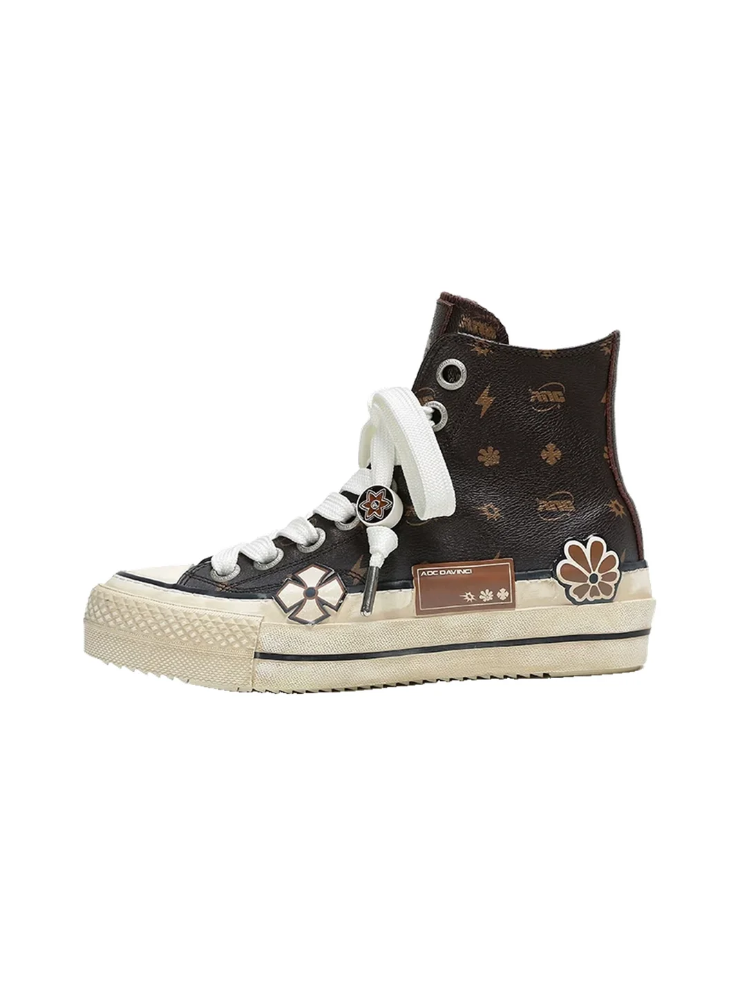 ADC | Vintage Floral Pattern Platform High-Top Sneakers