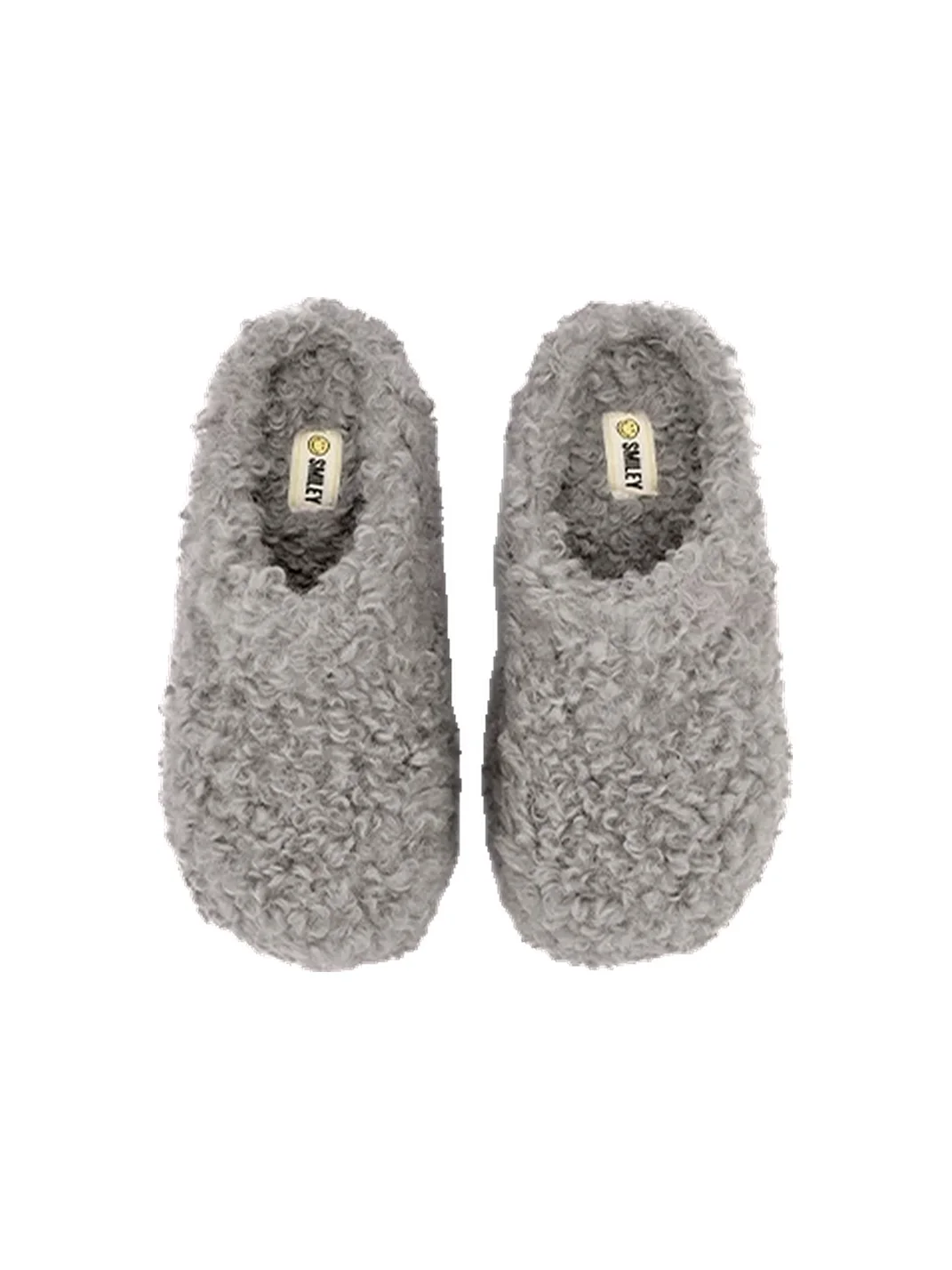 SMILEY | Curly Plush Closed-Toe Slip-On Slippers
