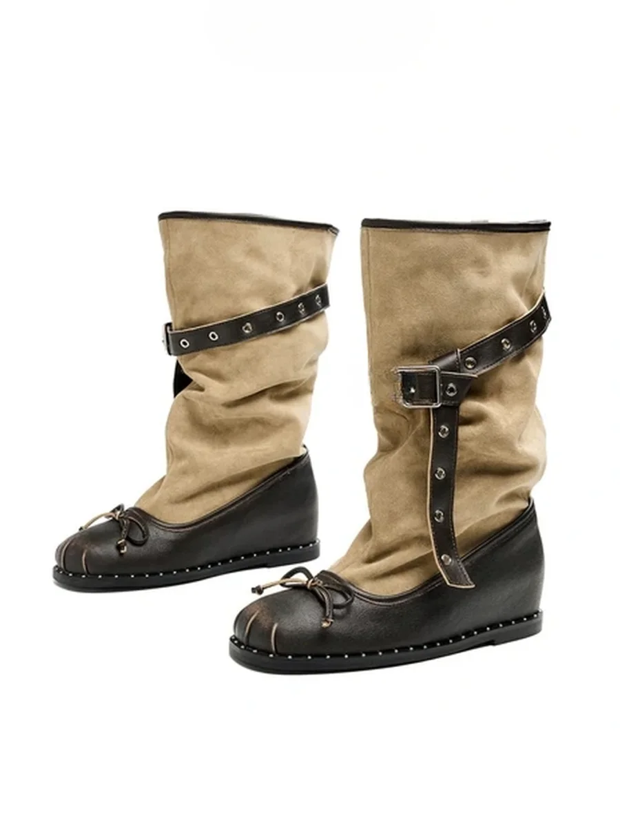 EBLAN | Retro Slouchy Ballet-Style Western Boots - 3