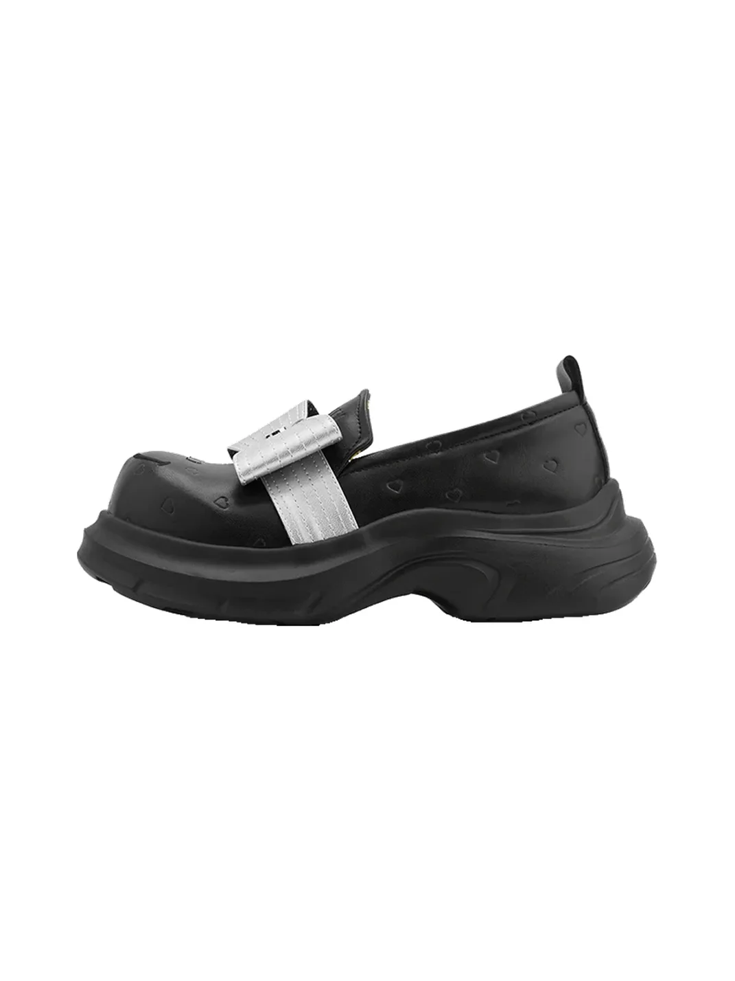 SMILEY | Bow Heart-Embossed Platform Derby Shoes