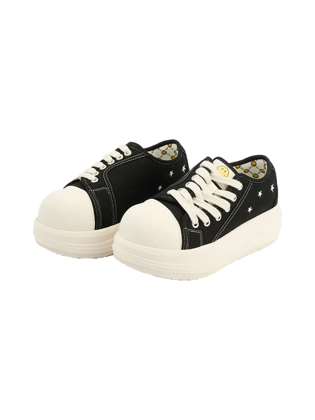 SMILEY | Leopard Print Chunky Low-Top Canvas Sneakers
