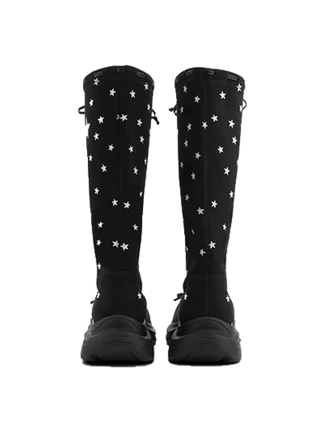 SMILEY | Star Print Bow Platform Tall Boots