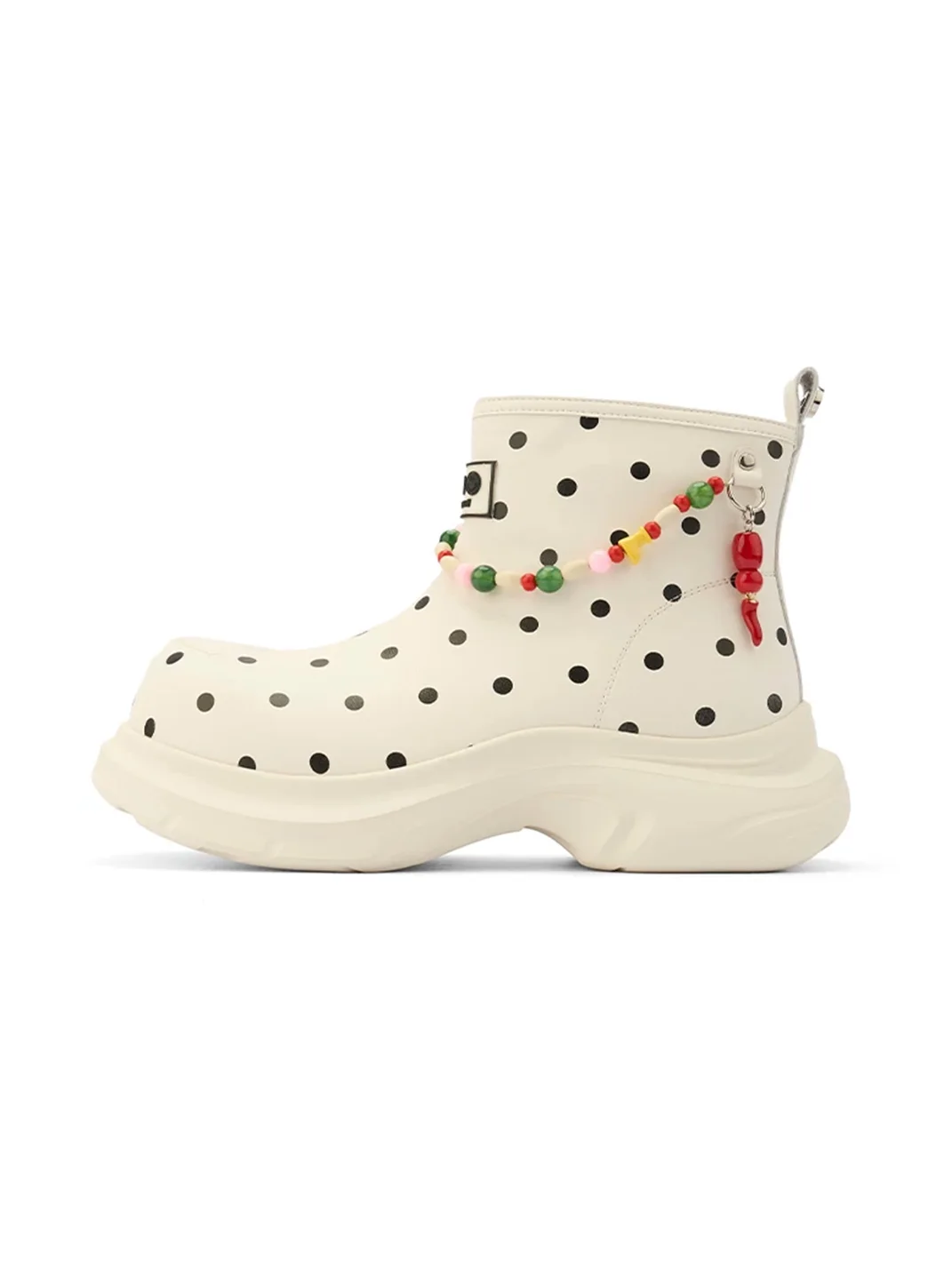 SMILEY | Polka Dot Zip Platform Ankle Boots