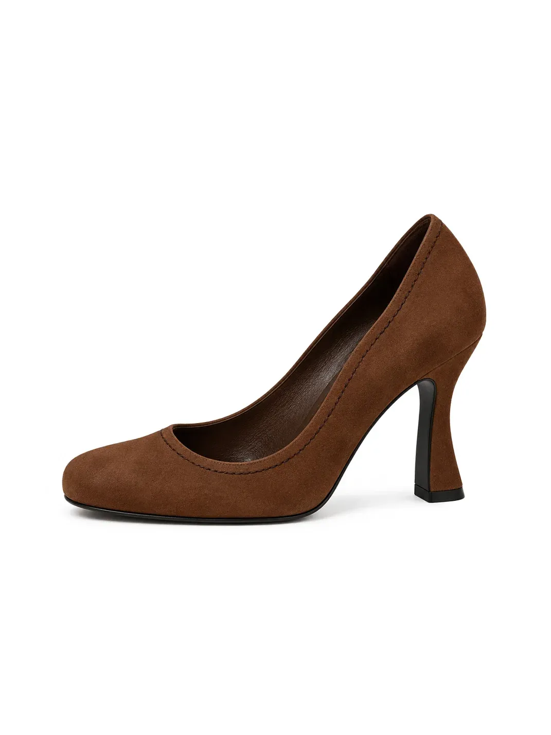 9HAO | Irregularly Shaped Round-Toe High Heels