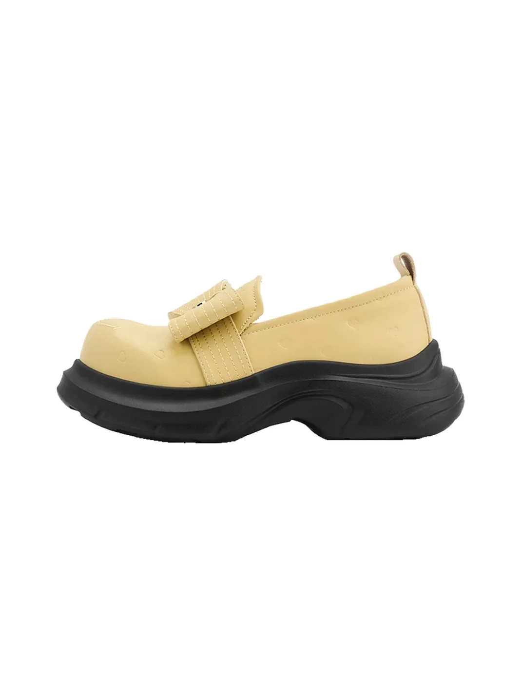SMILEY | Bow Heart-Embossed Platform Derby Shoes