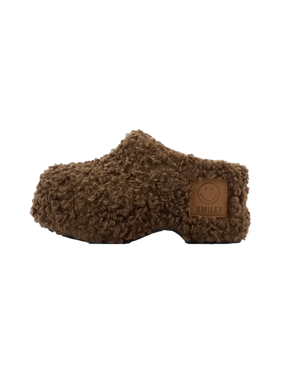 SMILEY | Curly Plush Closed-Toe Slip-On Slippers