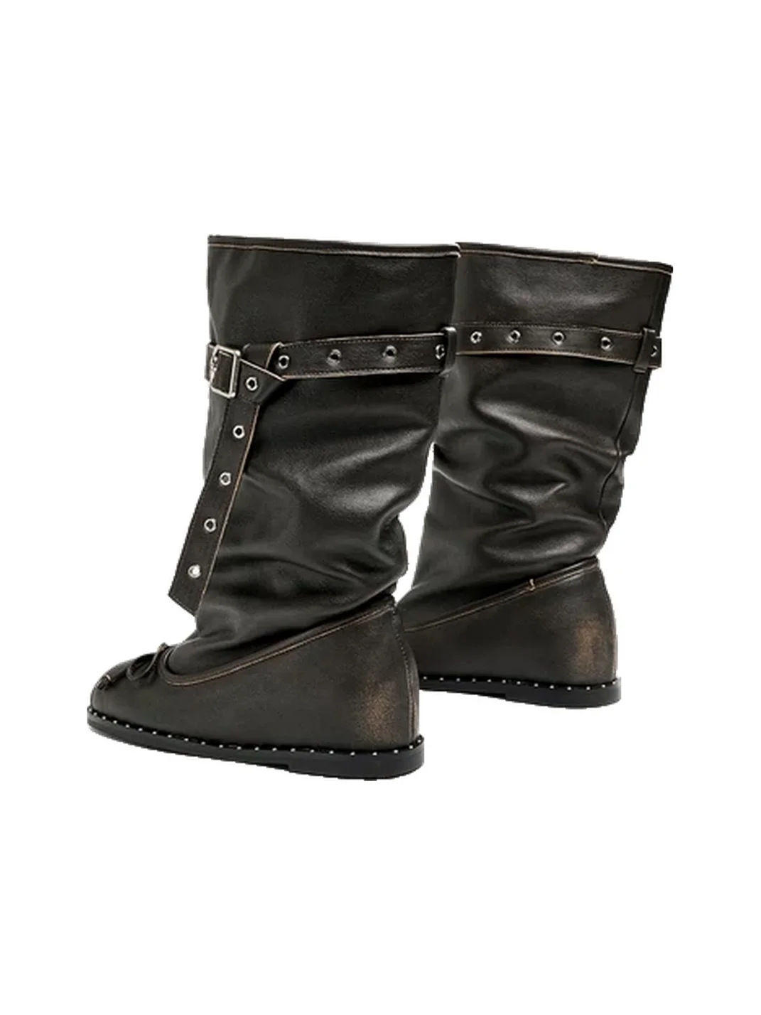 EBLAN | Retro Slouchy Ballet-Style Western Boots