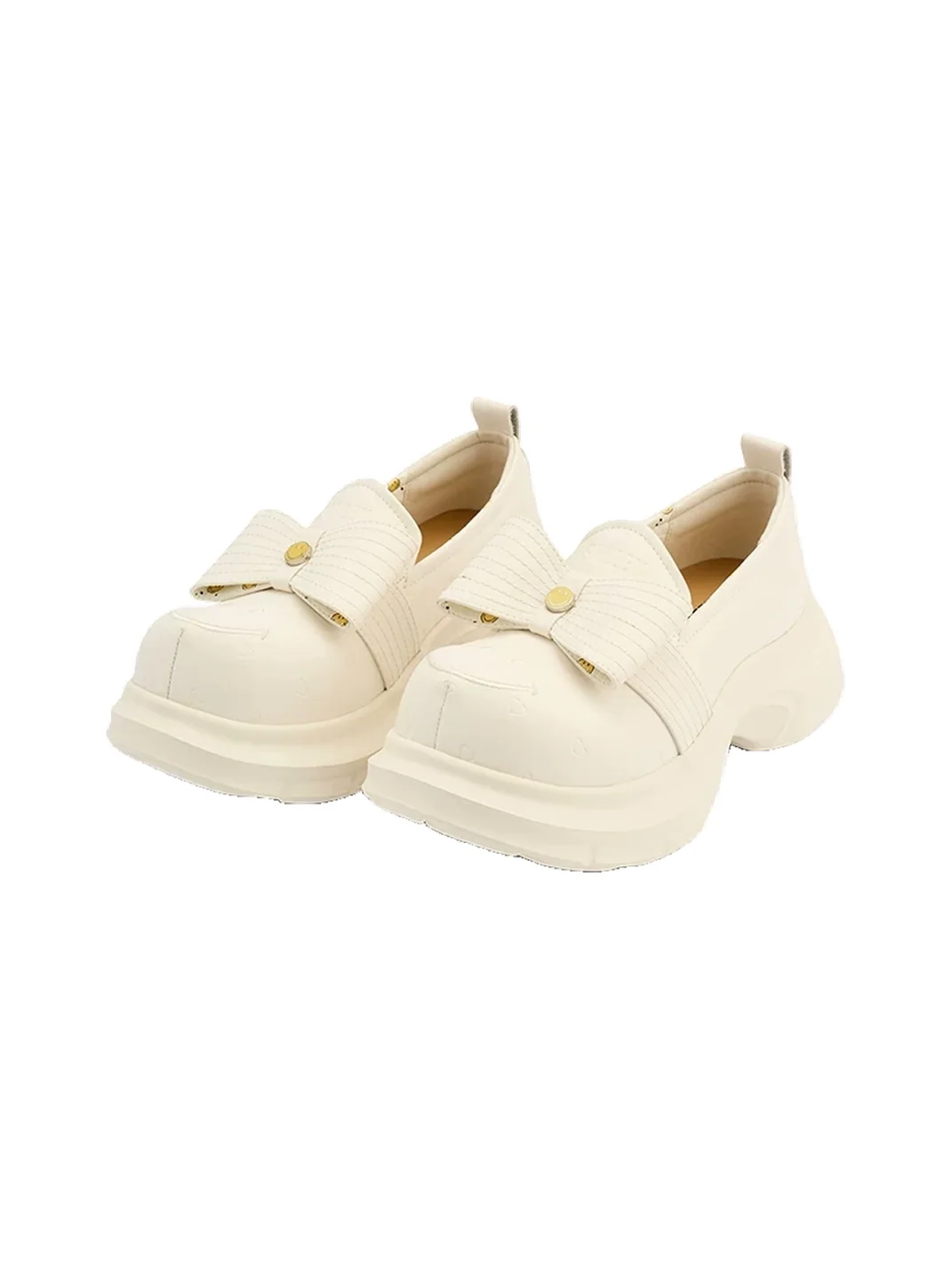 SMILEY | Bow Heart-Embossed Platform Derby Shoes