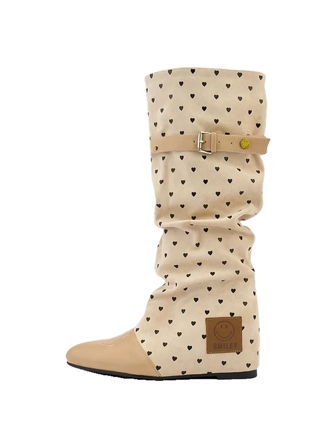 SMILEY | Pointed-Toe Slouchy Buckle Tall Boots