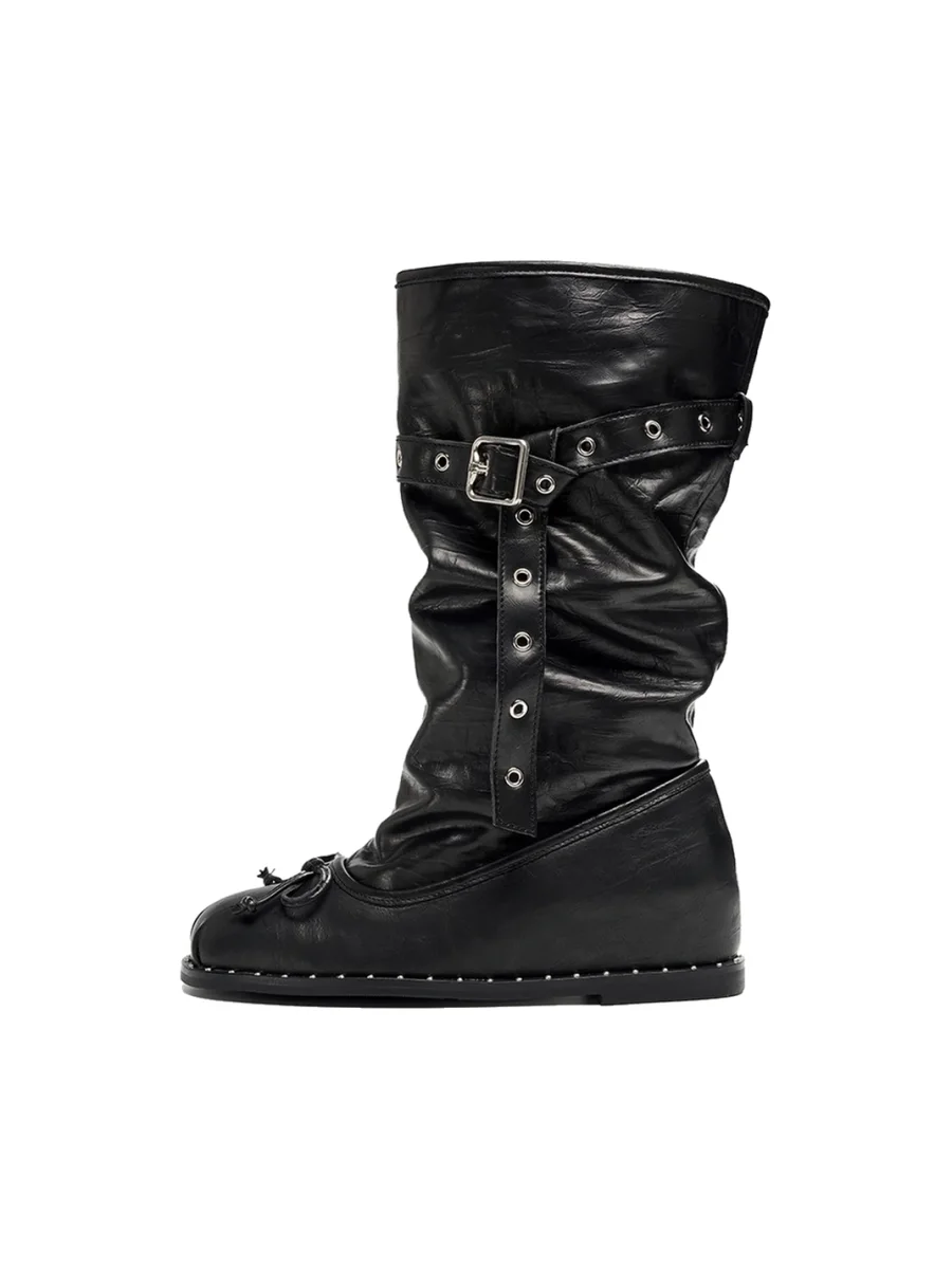 EBLAN | Retro Slouchy Ballet-Style Western Boots - 4