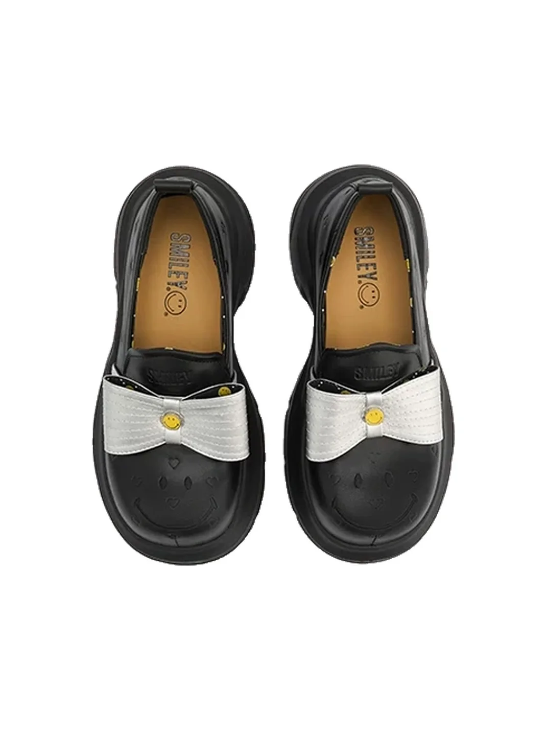 SMILEY | Bow Heart-Embossed Platform Derby Shoes