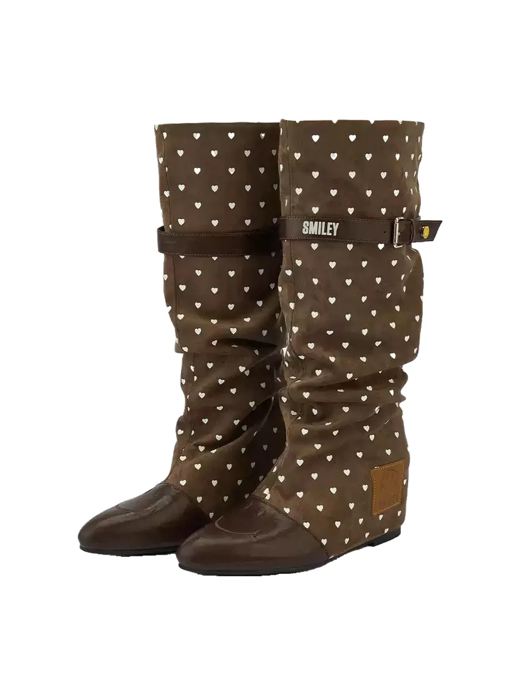 SMILEY | Pointed-Toe Slouchy Buckle Tall Boots