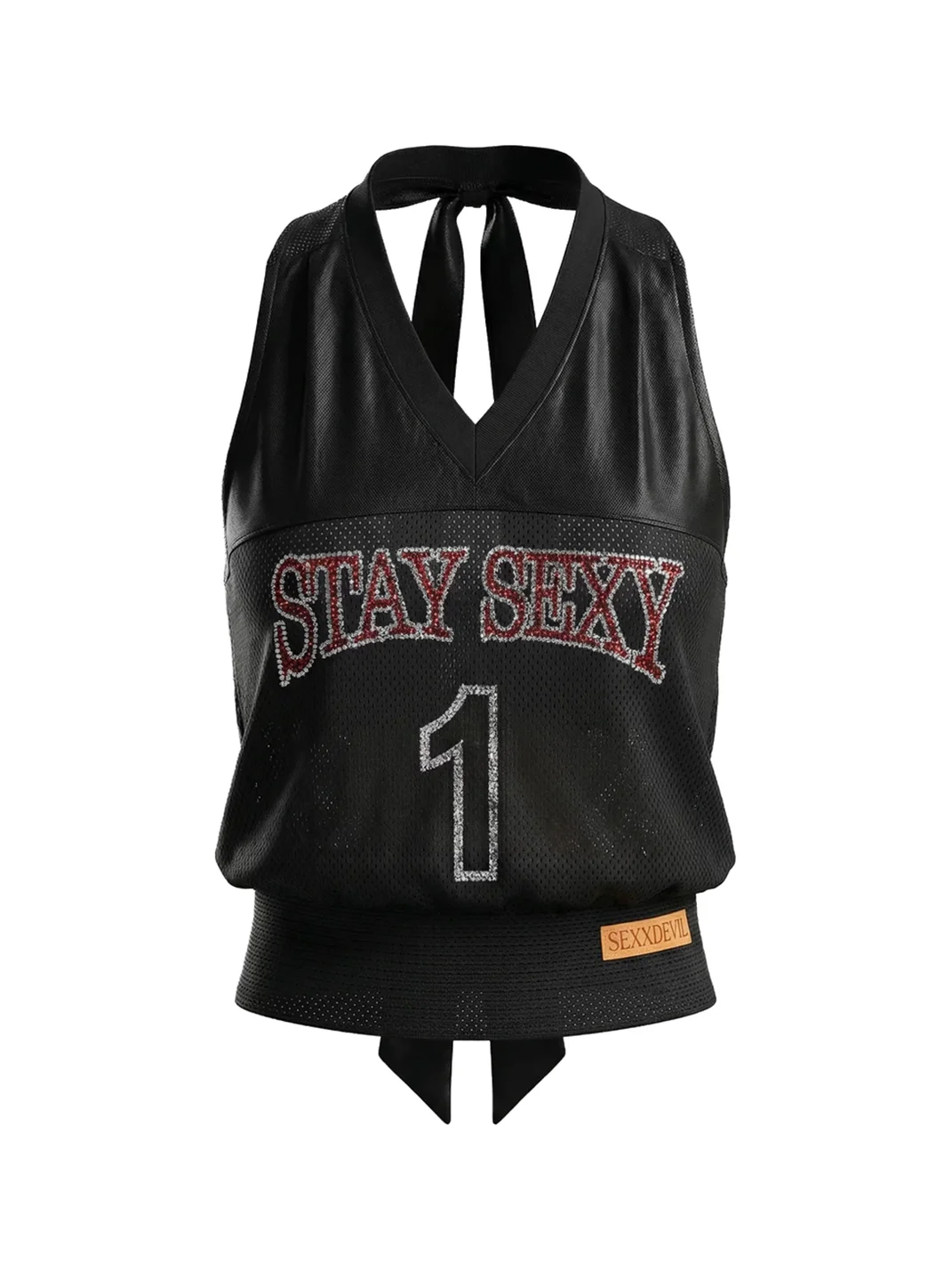 SEXXDEVIL | Printed Halter Tie-Back Tank Top