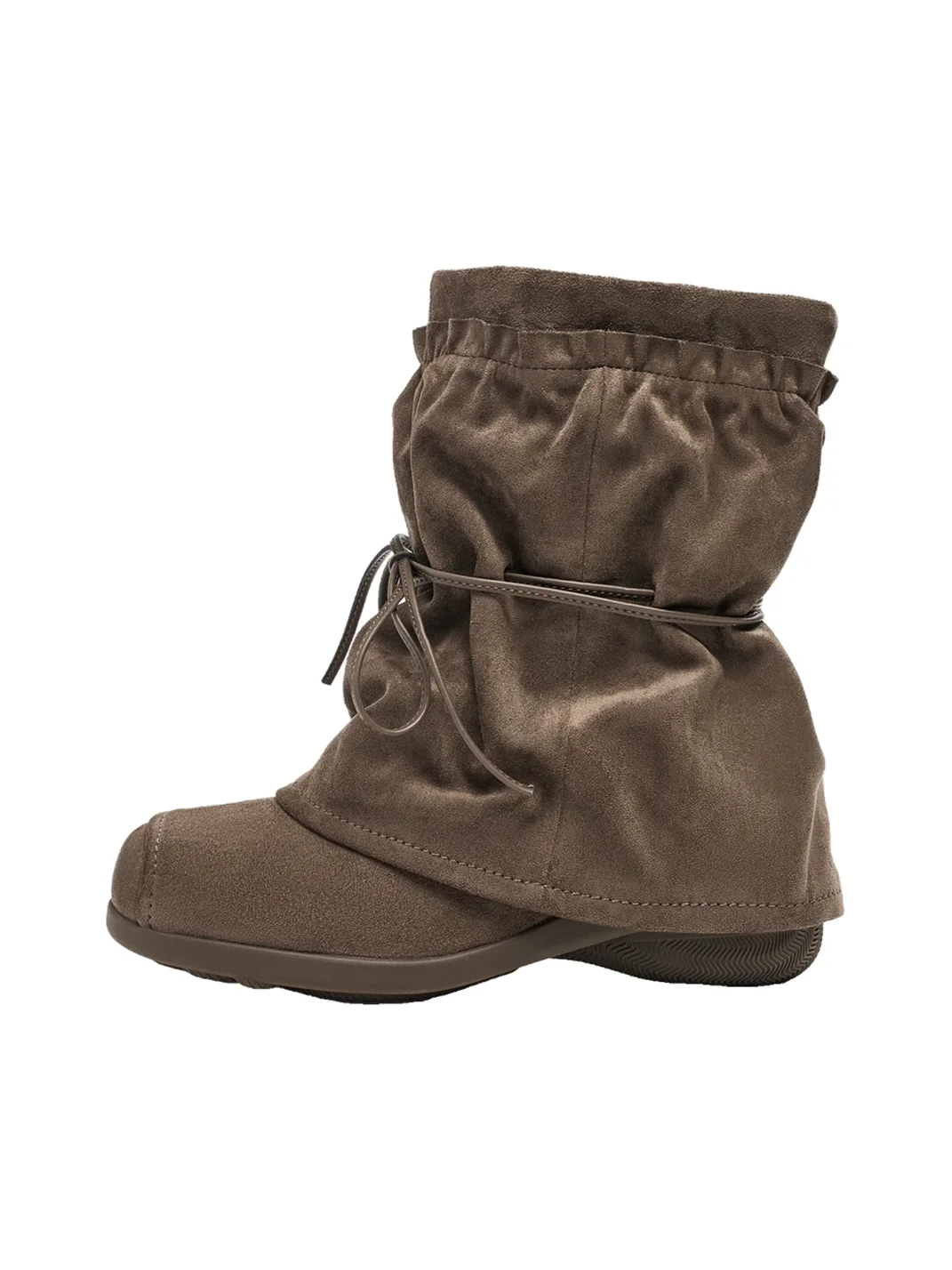 EBLAN | Ruched Lace-Up Western Boots