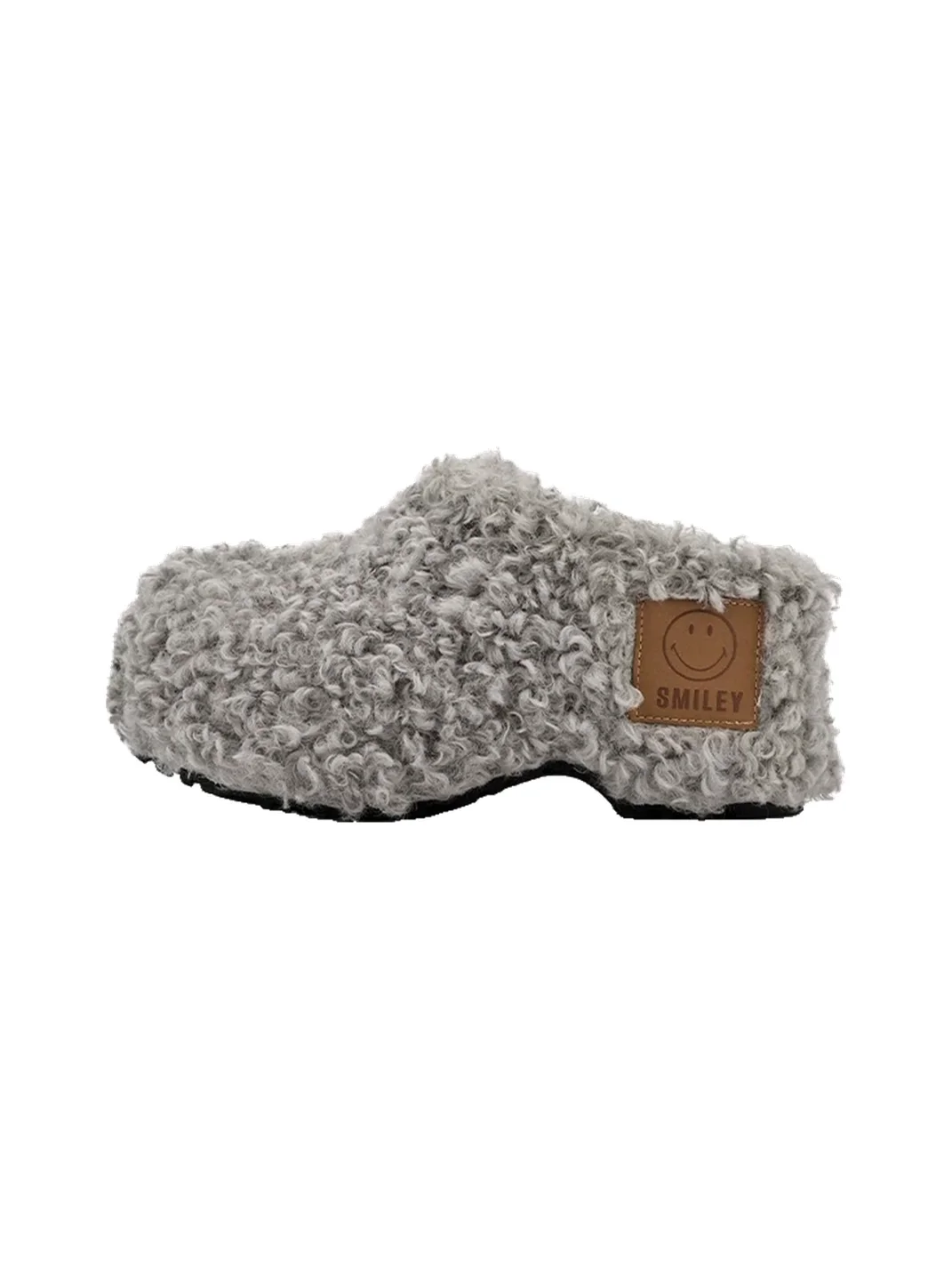 SMILEY | Curly Plush Closed-Toe Slip-On Slippers