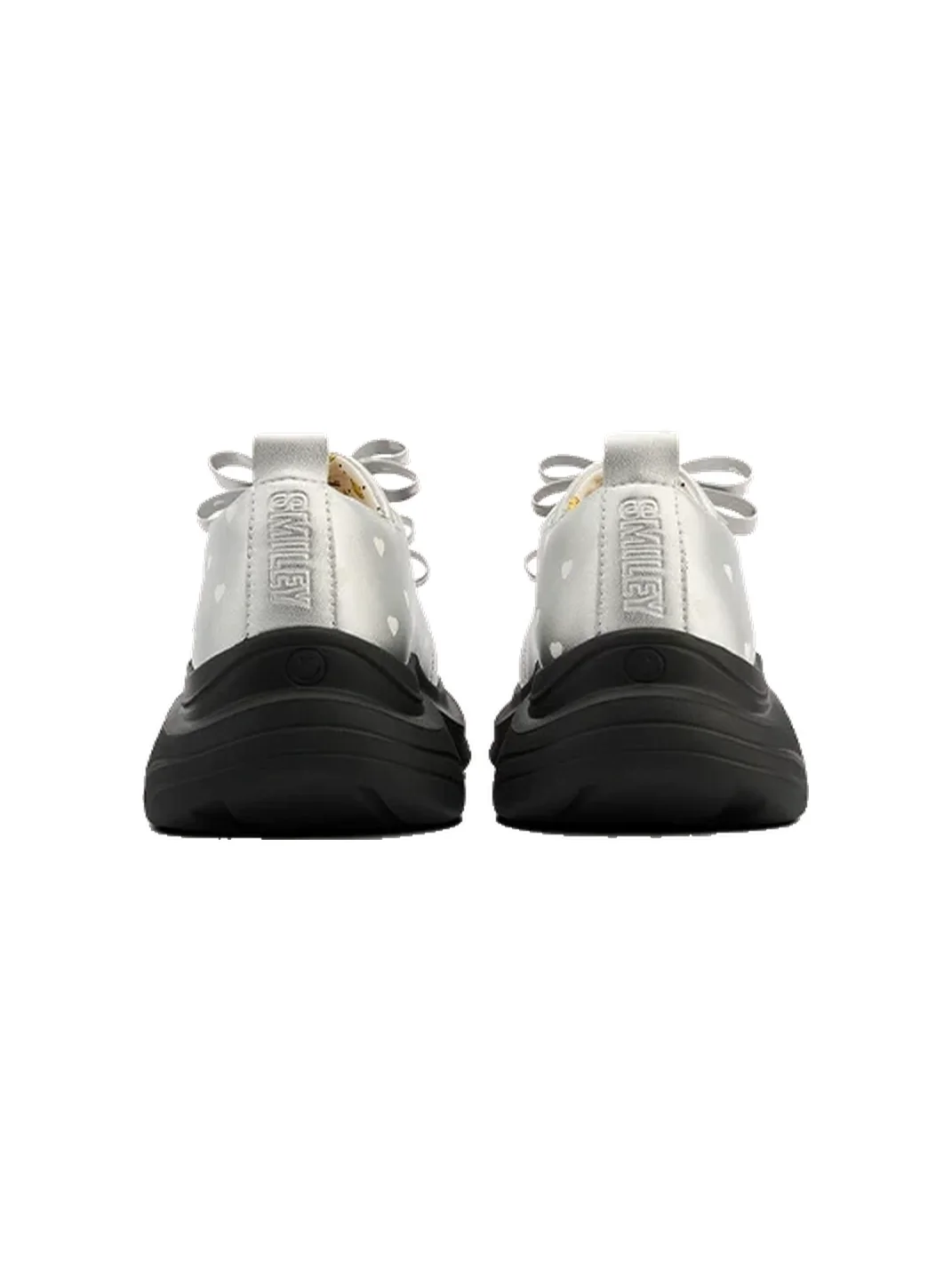 SMILEY | Round Toe Heart Print Bow Loafers