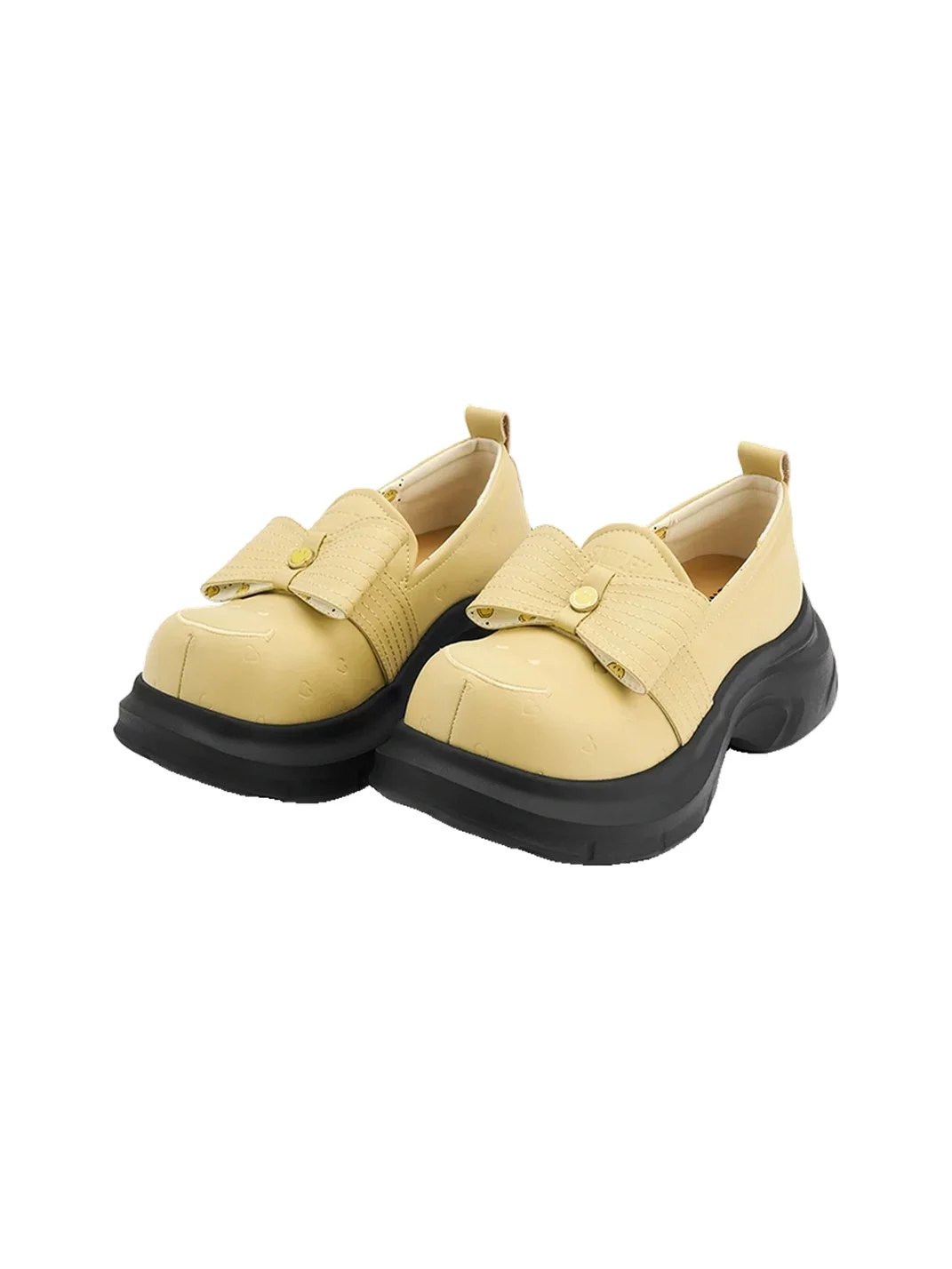 SMILEY | Bow Heart-Embossed Platform Derby Shoes